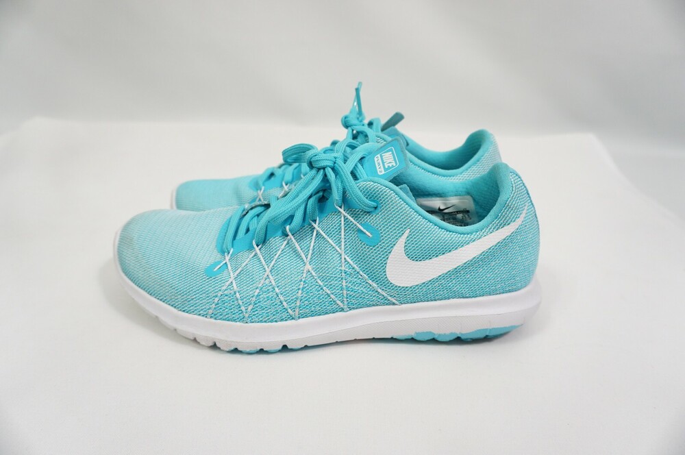 Nike Used Women 8.5 Flex Fury 2 819135-100 Blue/White Running Shoes Sneakers